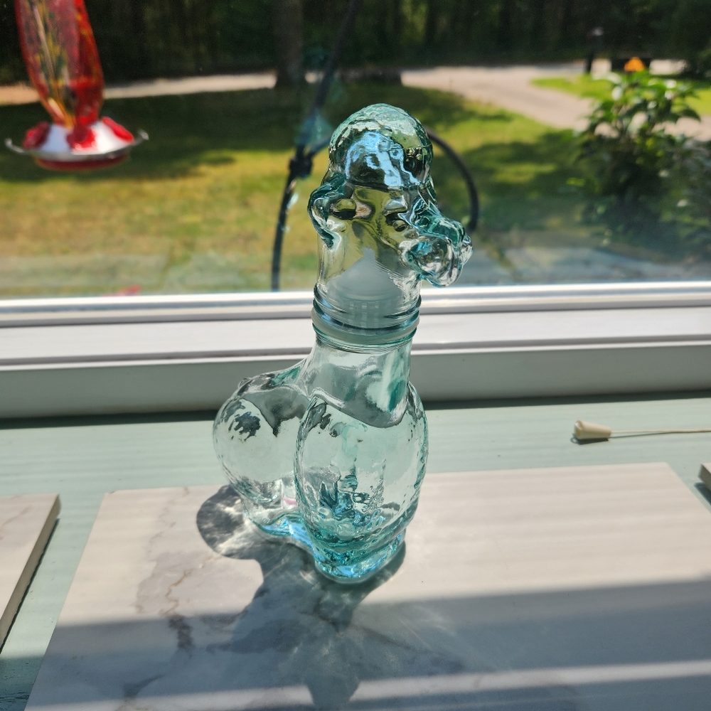Vintage Vetreria Etrussa Glass Poodle Bottle